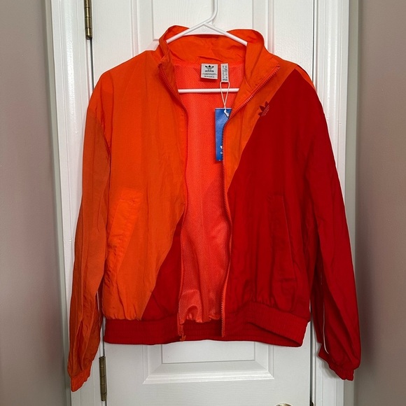 Adidas Women’s Japona TT Track Jacket XS Red Orange Adicolor Zip Windbreaker NWT - Picture 4 of 10